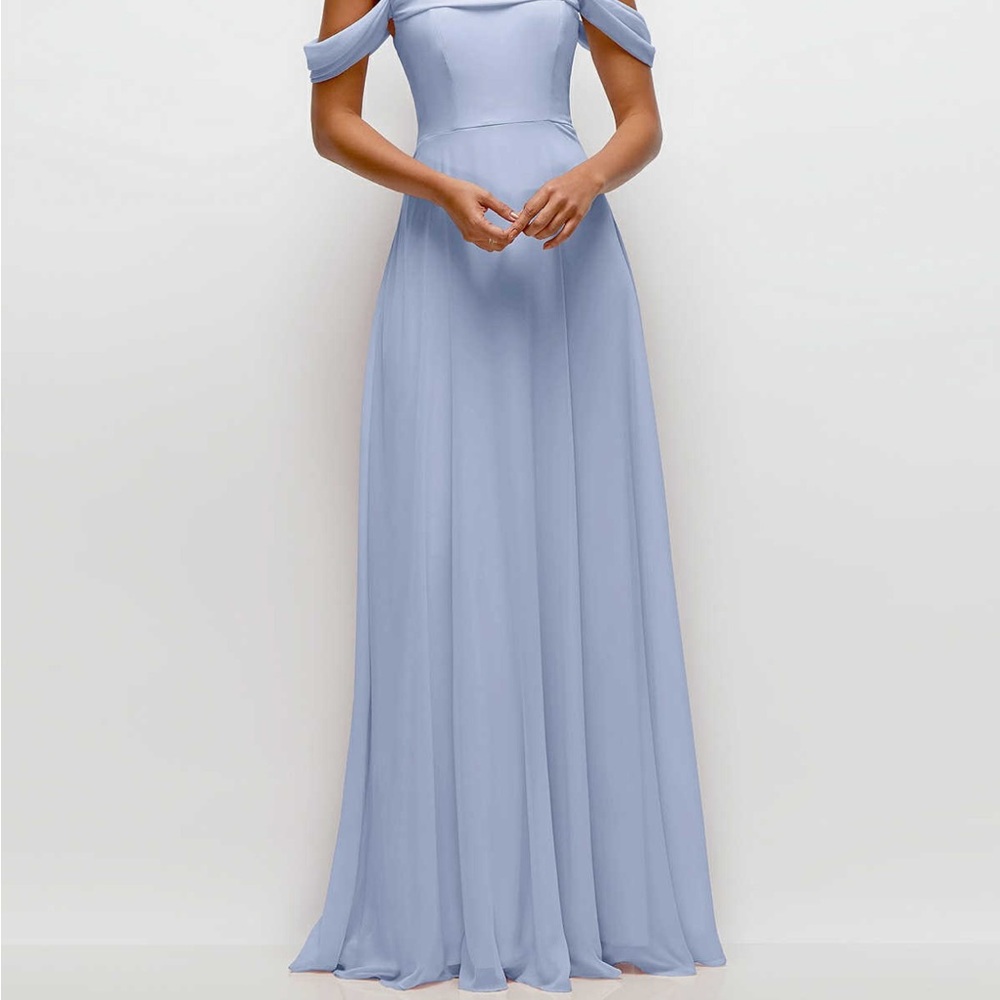 Elegant Blue Off-Shoulder Formal Dress